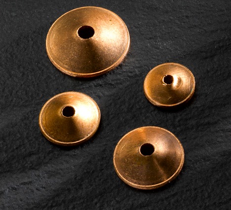 Koperen ringen (hoedjes)  diam. 12 mm
